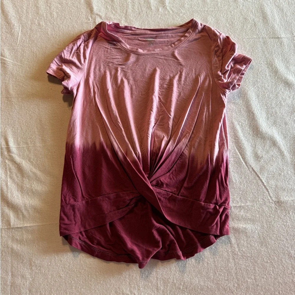 Old Navy Girls Size Large‎  Pink and Burgundy Twist Front Top